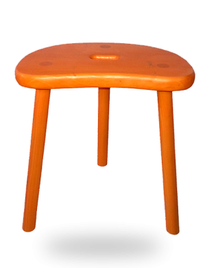 Tabouret de Vacher Traditionnel en bois de sapin massif vernis naturel